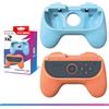 Oniverse Set di impugnature compatibile con Nintendo Switch 2 - Kit di 2 impugnature comode per Joy-Con, accessori Switch 2, impugnature ergonomiche, arancione e blu