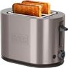 BLACK+DECKER BXTO901E - Tostapane 900W | 2 Fessure | Centraggio Automatico | 7 Livelli di Doratura | 3 Bande di Mica Incandescente | 3 Funzioni Integrate | Vassoio Raccoglibriciole | Acciaio Inox