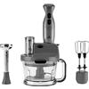 Karaca Robot da Cucina Pro Multimax 6 in 1 Multifunzione 2000 W Grigio Space Contenitore 1,5 L Ciotola 800 ml Lame in Acciaio Funzione Turbo