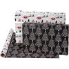 American Greetings 175 sq. ft. Reversible Silver and Black Christmas Wrapping Paper, Santa Sleigh and Merry Christmas Tree (1 Jumbo Roll 30 in. x 70 ft.)