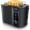 Arendo - Tostapane tattile a 2 fette in acciaio inox - Pannello tattile - Display digitale del tempo rimanente - 800 W - Alloggiamento a doppia parete - Con griglia riscaldante per dolci - 7 livelli