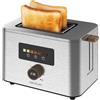 Cecotec Tostapane verticale 2 Fessure Corte Touch&Toast Double. 950 W, 2 Fette di Pane, Fessure Extra-Larghe 3,8 cm, Touch Screen e Manopola Digitale, Finiture in Acciaio Inossidabile