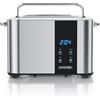 Arendo - Tostapane in acciaio inox con 2 fette touch screen - doppia parete - Inserto per panino integrato - 7 gradi di doratura - centraggio del pane - visualizzazione tempo residuo - funzione