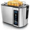 Arendo - Tostapane tattile a 2 fette in acciaio inox - Pannello tattile - Display digitale del tempo rimanente - 800 W - Alloggiamento a doppia parete - Con griglia riscaldante per dolci - 7 livelli