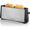 Cloer 3810 Tostapane a Fessura Lunga per 2 Fette, 880 W, con funzione pane-grigio per una tostatura ottimale per vari tipi di pane, scaldapanini rimovibile
