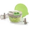 Wintem - Tritatutto Manuale Compatto da 400ml con Lame Curve in Acciaio Inox e Frusta Inclusa, Azionamento a Corda, Ideale per Salse, Verdure, Uova e Preparazioni Veloci Ovunque