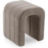 VERSA Sgabello Imbottito Beige, Design Moderno, 45x38x38 cm, Velluto e Metallo, Beige