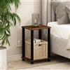 Furinno SIMPLISTIC Comodino, piccolo comodino a 2 livelli con ripiano aperto, comodino con montaggio senza attrezzi, tavolino da salotto, Pino ambrato