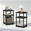 Furinno JUST Set di 2 Comodini, comodini Turn-N-Tube a 3 livelli, comodini senza attrezzi, tavolino da salotto, tavolino laterale con vano aperto per camera da letto, soggiorno, Americano
