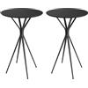 VASAGLE Set di 2 Tavolini da Bar, Tavolini da Cucina, Tavoli Alti Rotondi, Struttura in Metallo, 60 x 60 x 105 cm, per Soggiorno, Moderno, Montaggio Facile, Nero Inchiostro e Nero Opaco LBT224B01