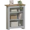 Vida Designs Arlington Libreria a 3 Livelli, Legno Ingegnerizzato, Grigio e Quercia, H 75 x W 60 x D 24 cm