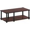 Furinno Supporti TV Senza Attrezzi, Legno, Dark Cherry/Black, Piccolo