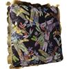 KARE Design Cucino Decorativo Tropical Garden, multicolore, 45x45cm | imbottito, effetto velluto, motivo libellule, frange dorate, fodera lavabile, extra comodo, per il soggiorno