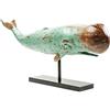 Kare Design figura decorativa Whale Base, blu turchino, balena, decorazione stile mare, 39x77x18cm