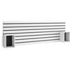 Skraut Home | Testiera e Comodini | Spalliera letto, stoccaggio | 214x70x3 cm | Letto 135,140,150,160 cm | Pannelli | Stile moderno | Bianco