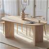 Dmora Tavolo Fisso Ravion 180x90x75h cm Bianco Marmo 6 Posti Forma Ovale, Peso Supportato 70 kg