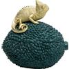 Kare Design scatola decorativa Jackfruit Chameleon, 20 cm | contenitore con camaleonte, stile Asia, portaoggetti con coperchio, idea regalo, bomboniera