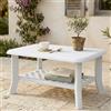 Dmora Tavolo da Esterno Cerignola 90x60x46h cm Bianco 4 Posti Tavolo Tavolino, Forma Rettangolare