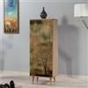 Dmora - Scarpiera Deimos, Mobile portascarpe, Armadio da Ingresso Multiuso, Mobiletto per Calzature, 50x38 h135 cm, Quercia e Giallo