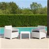 Dmora Set Salotto da Esterno Filiano Bianco 2 Posti Un Tavolino, Salottino Outdoor Cuscini Inclusi Made in Italy