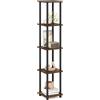 Furinno TURN-N-TUBE Scaffale Portaoggetti, Libreria Quadrata A 5 Ripiani, Mensola Angolare, Ripiani Aperti Senza Attrezzi, Tubi Tondi, Per Organizzazione E Contenimento, Pino Ambrato