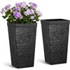 VEVOR Set di Fioriera per Piante Fiori da Interno Esterno Altezza 85 cm 2 pezzi, Fioriera Decorativa per Ingresso Cortile Balcone Portico Giardino con Fiori di Drenaggio Forma Conica Quadrata, Nero