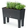 Prosperplast Giardiniere alto rettangolare da 30 litri con autoirigue 60 x 25 x 46 cm con gambe di colore antracite