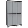 Terry - Twist Black 102a, Armadio Multifunzione a 3 Ante, Portascope con 2 Vani Separati, da Esterno e Interno Coperto, in Plastica, 102x39x170 cm