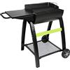 Cook'in garden, Tonino 50, 2 Griglie + Protezione Antivento Sistema di Ventilazione Laterale, 2 Ripiani, cestello di combustione, 2 Ruote rinforzate