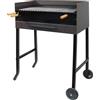EL ZORRO Imex la Volpe 71533-Barbecue Acciaio Inox con griglia, 61 x 40 x 100 cm, Colore: Nero