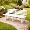 Dmora - Panchina da esterno Pomezia, Panca monoblocco da giardino, Panchina outdoor, 100% Made in Italy, 145x49h74 cm, Bianco