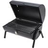 WELL HOME MOBILIARIO & DECORACIÓN Barbecue cilindro in metallo nero opaco con manico in legno e gambe metalliche - Include 2 griglie e 2 piastre metalliche 38 x 24,5 cm