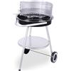 WELL HOME MOBILIARIO & DECORACIÓN Barbecue hibachi medio rotondo da 18 pollici: griglia cromata, altezza regolabile e ciotola del fuoco smaltato,