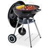 Relaxdays Barbecue a Sfera con Coperchio, Ripiano e Raccogli Cenere, Pieghevole e Portatile, Griglia da ∅ 40 cm, Nero