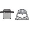 Campingaz 4 Series Classic Ls Plus Gas Grill Barbecue Con 4 Bruciatori, Sistema Di Pulizia Facile Instaclean, 2 Tavoli A Lato, Grigio, 160.3 X 60 X 115.6 Cm & 2000031300 Griglia, Metallo, Nero
