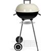 Livoo - Barbecue a carbone DOC172C - Ø 41 cm, in acciaio cromato, altezza 69,5 cm, valvola di ventilazione, griglia di stoccaggio, vassoio raccogli