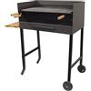 EL ZORRO Imex la Volpe 71521-Barbecue con Ruote e Barbecue Inox, 61 x 40 x 100 cm, Colore: Nero