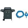 Campingaz 2 Series D Barbecue a Gas Serie 2 Classic EXS Vario a 2 fuochi, Potenza 7,5 kW & Kit, Tubo, Fascette per Bombole Attacco Italia Regolatore di Pressione del Gas Accessorio per Barbecue