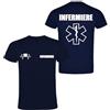 Handmade T-shirt in cotone adatto per infermiere 118 soccorso con stampa bianca fronte e retro NM (Blu Navy, XS)