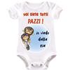 La Ruotante Body neonato in 100% cotone manica corta miglior zia chiedi super speciale progress menomale mondo pazzi regalo festa auguri nascita tutina