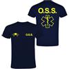 Handmade T-shirt in cotone adatto per OSS 118 soccorso con stampa fluo fronte e retro NM (Blu Navy, 3XL)