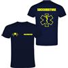 Handmade T-shirt in cotone adatto per Soccorritore 118 soccorso con stampa fluo fronte e retro NM (Blu Navy, 3XL)