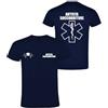 Handmade Generico T-Shirt in Cotone Blu Navy per Autista Soccorritore 118 con Stampa Fluo o Bianca Fronte e Retro