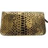 Etabeta Artigiano Toscano - Portafoglio Donna Grande in Vera Pelle di Pitone Certificata CITES chiuso con Zip - Nero Laminato Color Oro - Made in Italy