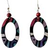 Handmade Orecchini Pendenti in Legno Dipinti a Mano - Design Ovale Fantasy Multicolore - Leggeri e Anallergici - Idea Regalo Artigianale Donna