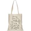 Handmade Borsa della spesa in tela con stampa di gatti carini, manico lungo