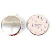 Atomania Portapillole rotondo lilla floreale personalizzabile in metallo - Design retrò elegante - Scatola portapillole compatta e pratica - Regalo unico e funzionale per trasportare farmaci