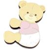 Albalù Magnete Bomboniera Orsetto Teddy Rosa Nascita e Battesimo Bimba in Legno - Calamita Segnaposto Confettata Femminuccia 7x7 cm