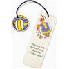 Albalù Segnalibro Pallavolo in Legno con Frase Motivazionale e Pendaglio 4x15 cm - Bomboniera Idea Regalo Volley Segnaposto Made in Italy