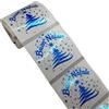 Handmade 20xbollini adesivi di natale TRASPARENTI da 3,5 cm con lamina oro, argento, rosso o blu, albero di natale, buon natale, buone feste, renna (MIX (4adesivi1L+2adesivi x le altre grafiche), Lamina Blu)